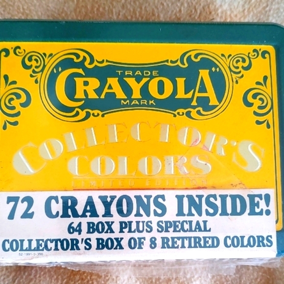 Crayola Collector Colors Tin Box Crayons Never Opened Circa 1991 - Picture 2 of 12